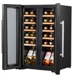 Baridi 24 Bottle Dual Zone Wine Cooler, Fridge, Touch Screen, LED Light Black and Mirror Glass Door - DH97